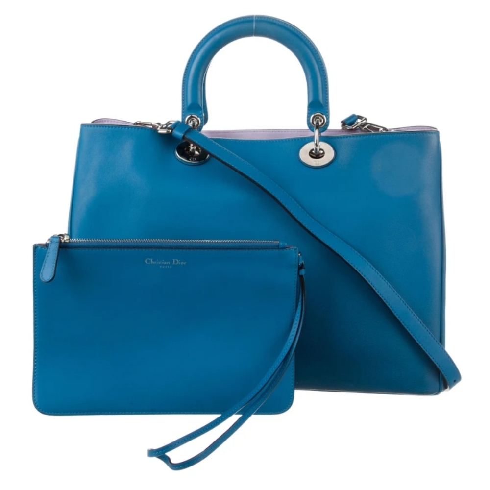 CHRISTIAN DIOR Blue/Lavender Diorissimo Bag